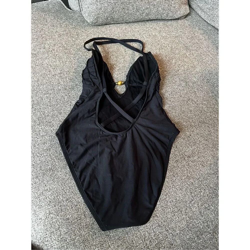 Black St. John Swim Halter Swimsuit 4